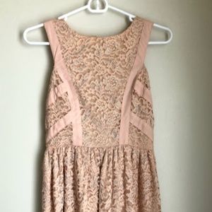 Pale pink lace dress
